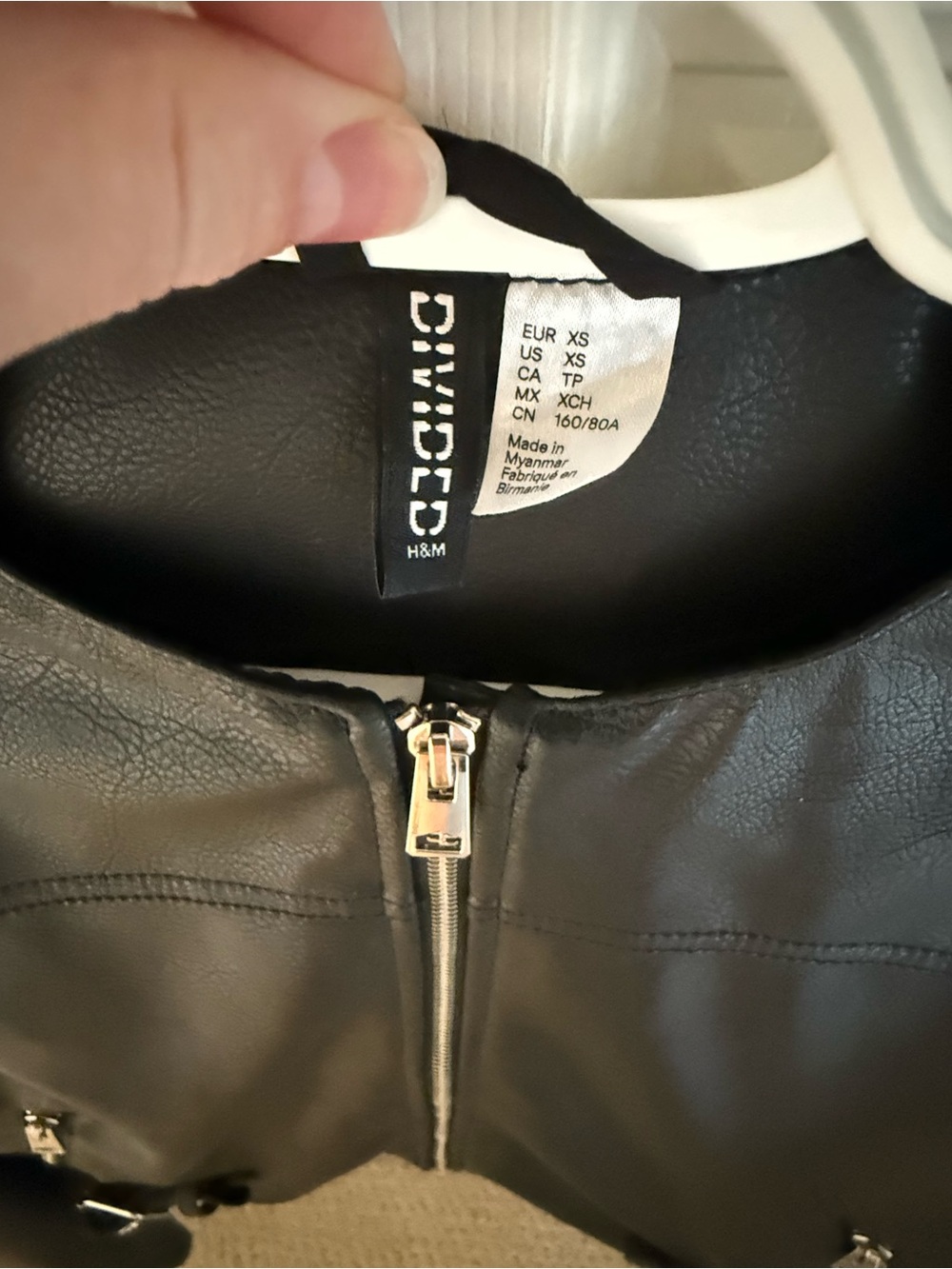 H&M Divided - Black Faux Leather Zip-Front Jacket - Picture 3 of 3